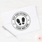 Sticker Rond Conserver votre distance (Enveloppe)