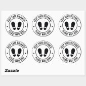 Sticker Rond Conserver votre distance (Feuille)