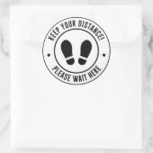Sticker Rond Conserver votre distance (Sac)