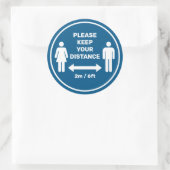 Sticker Rond Conserver votre distance (Sac)