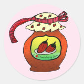 Sticker Rond Conserves de gelée de fraise (Devant)