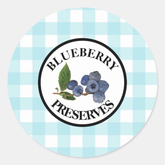 Sticker Rond Conserves de myrtille Gingham (Devant)