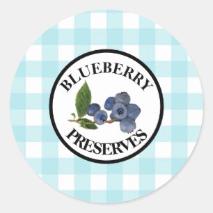 Sticker Rond Conserves de myrtille Gingham