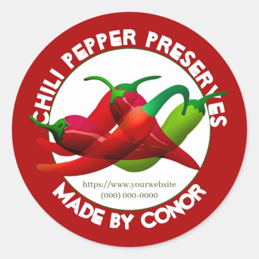 Sticker Rond Conserves de Piment 3" Cercle (Devant)