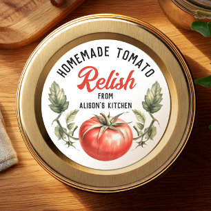 Sticker Rond Conserves de tomates maison personnalisées en boca