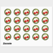 Sticker Rond Conserves ou gelée de cerises maison (Feuille)