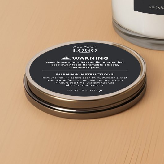 Sticker Rond Consignes de sécurité pour la combustion de bougie