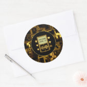 Sticker Rond Console de poche jaune brillant (Enveloppe)