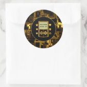 Sticker Rond Console de poche jaune brillant (Sac)