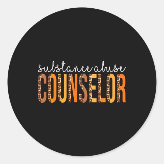 Sticker Rond Consommateur en toxicomanie léopard automne automn (Devant)