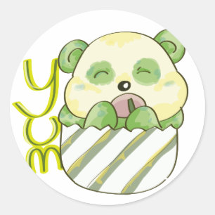Sticker Rond Consommation Bambo de panda
