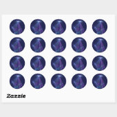 Sticker Rond Constellation, Art Fractal Abstrait Imaginaire (Feuille)