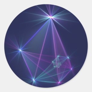 Sticker Rond Constellation, Art Fractal Abstrait Imaginaire