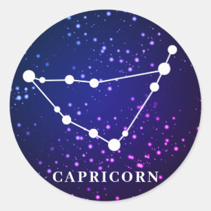 Sticker Rond Constellation de Capricorne Zodiac