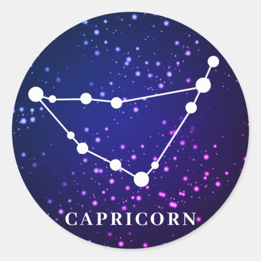 Sticker Rond Constellation de Capricorne Zodiac (Devant)