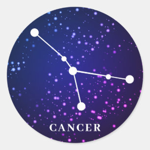 Sticker Rond Constellation du cancer du zodiaque