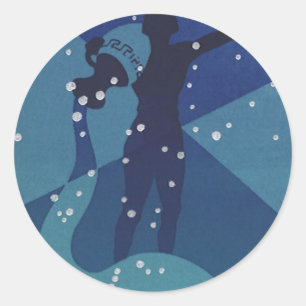 Sticker Rond Constellation du Verseau, Astrologie du Zodiaque V