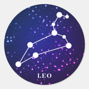 Sticker Rond Constellation Leo Zodiac