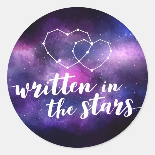 Sticker Rond Constellation Mariage Galaxie Écrite Dans Les Étoi (Devant)