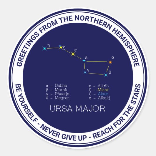 Sticker Rond Constellation Ursa major (Devant)