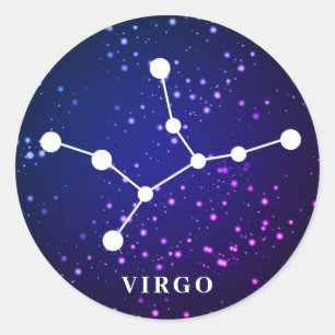 Sticker Rond Constellation Virgo Zodiac