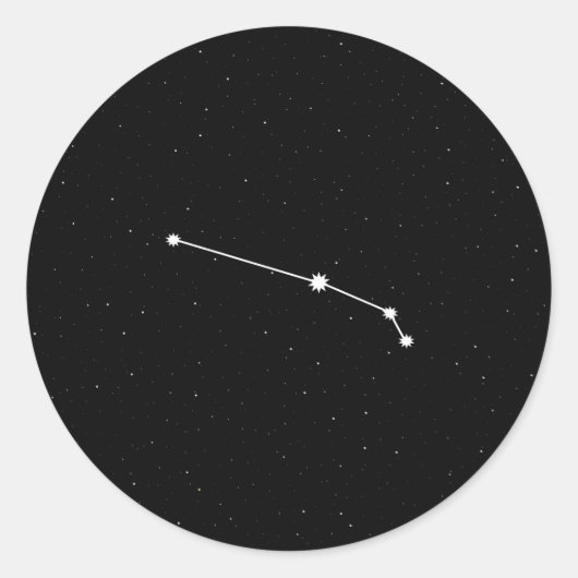 Sticker Rond Constellation Zodiac Aries Moderne Noir & Blanc (Devant)