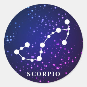 Sticker Rond Constellation Zodiac Scorpio