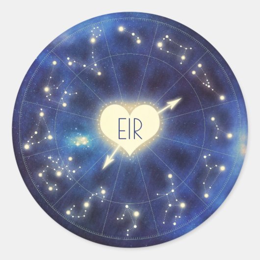 Sticker Rond Constellation Zodiac Starry Mariage de nuit (Devant)