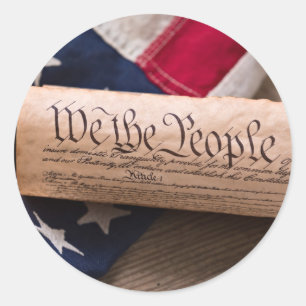 Sticker Rond Constitution américaine