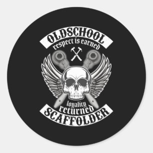 Sticker Rond Constructeur d'échafaudage de la vieille école