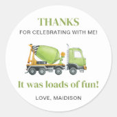 Sticker Rond Construction Anniversaire Merci (Devant)