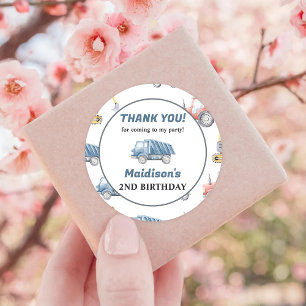 Sticker Rond Construction Anniversaire Merci