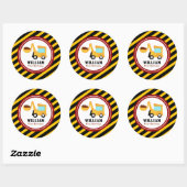 Sticker Rond CONSTRUCTION Baby shower d'anniversaire (Feuille)