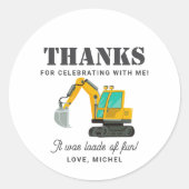 Sticker Rond Construction Camion Anniversaire Décor (Devant)