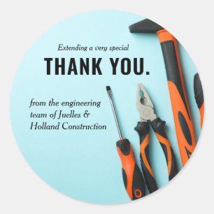 Sticker Rond Construction d'un ensemble d'outils correspondant 