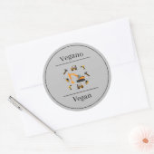 Sticker Rond Construction Grey Bilingue Anniversaire Vegan Vega (Enveloppe)
