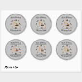 Sticker Rond Construction Gris Anniversaire Bilingue Sans glute (Feuille)