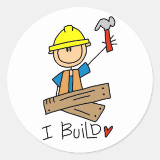 Sticker Rond Construction I Construction T-shirts et cadeaux