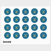 Sticker Rond Construira Des Robots Pour Zza Drôle De Robotique (Feuille)