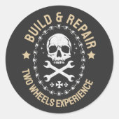 Sticker Rond Construire et réparer, Tow Wheels Experience (Devant)