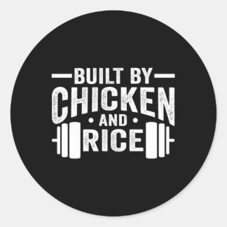 Sticker Rond Construire Par Le Poulet Et Le Riz