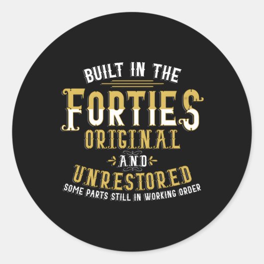 Sticker Rond Construit Dans Les Quarties Original Non Restauré (Devant)