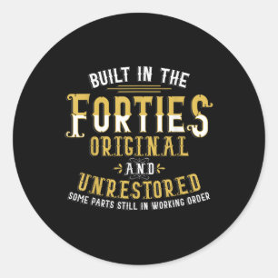 Sticker Rond Construit Dans Les Quarties Original Non Restauré 