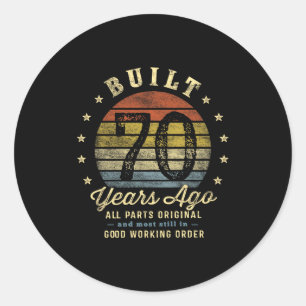Sticker Rond Construit il y a 70 ans - Toutes les pièces d'orig