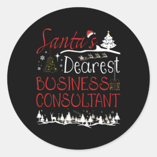 Sticker Rond Consultant d'affaires Xmas Job Cute Noël
