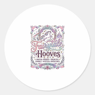 Sticker Rond Conte de fées licorne sabots Création Merch Origin