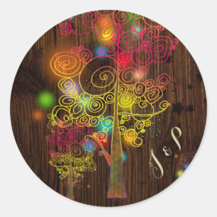 Sticker Rond Conte de fées rustique Faveur mariage