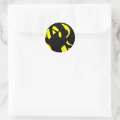 Sticker Rond Contemporain Jaune / Noir (Sac)