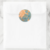 Sticker Rond Contemporary Leaf Design in Peach (Sac)