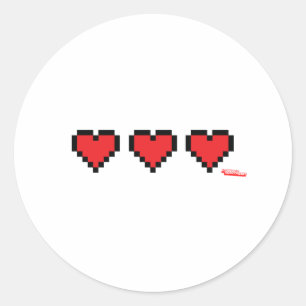 Sticker Rond Contenants cardiaques - Gamer, jeux vidéo geeks Vi